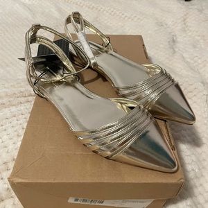 F21 Gold Pointed Flats